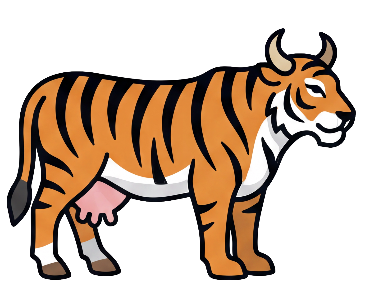 Tiger-Cow hybrid illustration